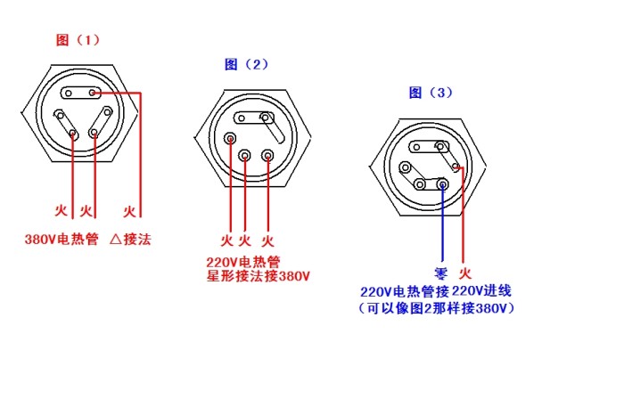 电热管接线示意图